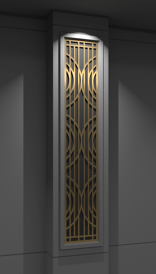 cirque grille in 3d pilaster