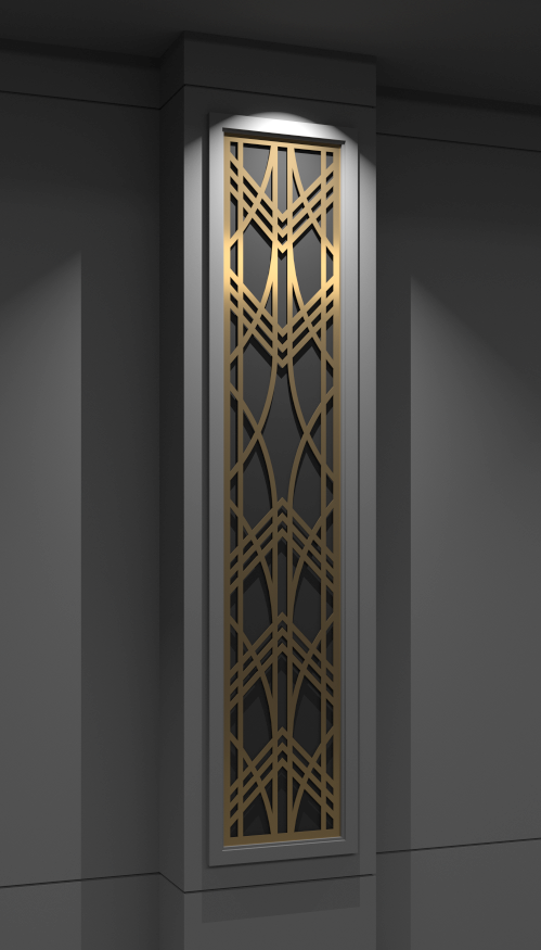 ritz grille in 3d pilaster