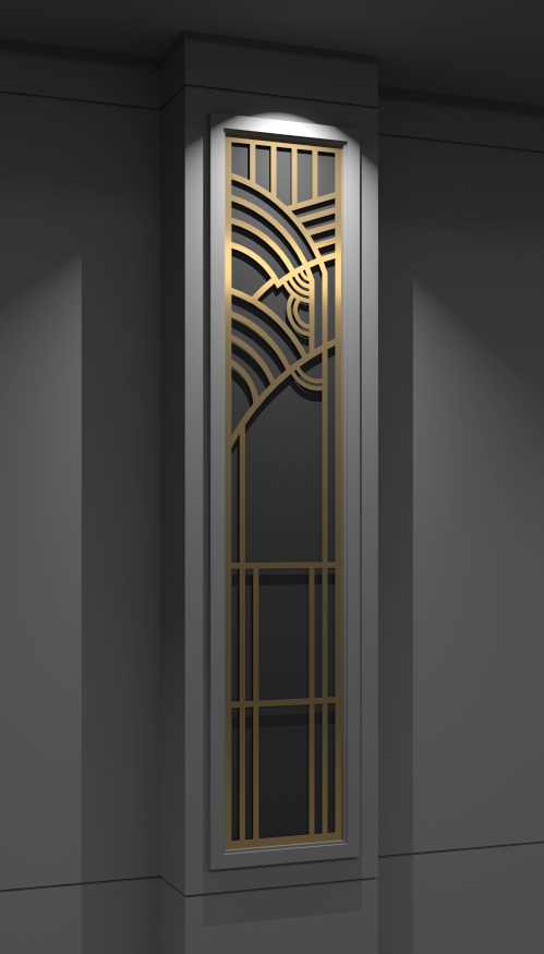 roxy grille in 3d pilaster